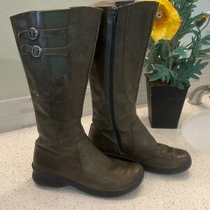Keen Olive Green Tall Riding Boots with Buckle Straps